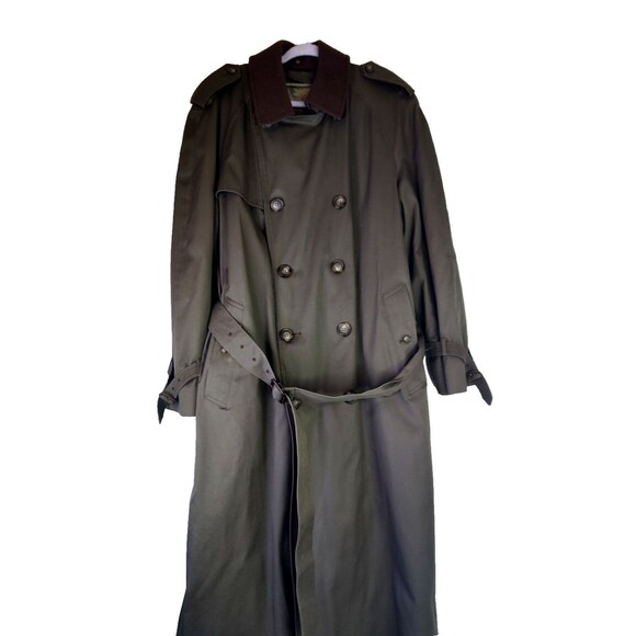 London Fog Tempo Europa Trench Overcoat Brown Khaki Belted Removable Liner 42 L - Picture 4 of 16